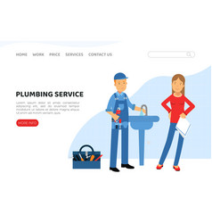 Plumbing Service Landing Page With Professional