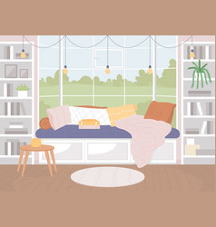 Cozy Living Room Flat Color