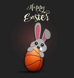 Easter Rabbit With Egg Shaped Basketball Ball