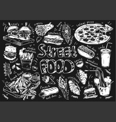 Hand Drawn Doodle Street Fast Food