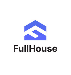 Real Estate House Negative Space F Letter Logo