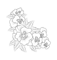 Violet Flower Botanical Line Art Zen Doodle Tattoo