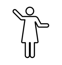 Woman Raised Arms Icon Female Person With Open