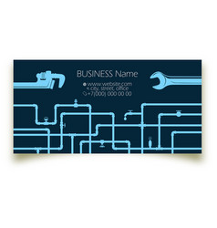 Business Card Concept With Wrenches And Piping