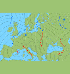 Forecast Weather Isobar Map Or Diagram Of Europe