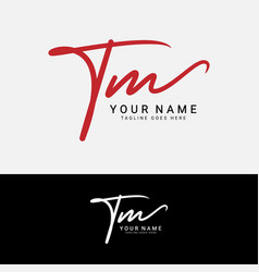 T M Tm Initial Signature Handwritten Letter Logo