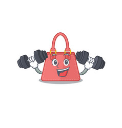 Women Handbag Mascot Design Feels Happy Lift Up