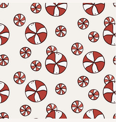 Groovy Christmas Pattern With Peppermint Candies