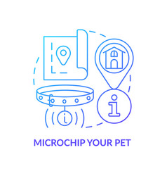 Microchip Pet Blue Gradient Concept Icon