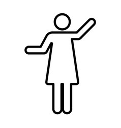 Woman Raised Arms Icon Female Person With Open