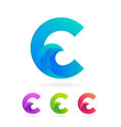 Ocean Wave Letter C Logo Design