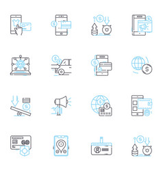 Virtual Transaction Linear Icons Set