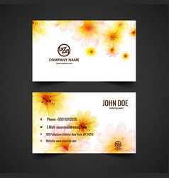 Visit Card With Orange Flowers