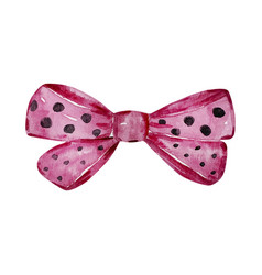 Watercolor Halloween Pink Bow With Black Circles