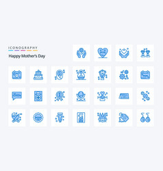 25 Happy Mothers Day Blue Icon Pack