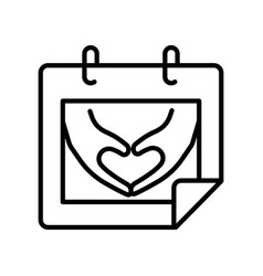 Calendar Icon With Heart Hand Gesture Icon