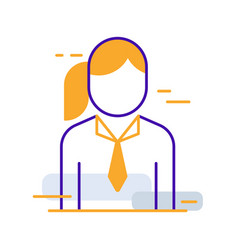 Business Woman People Icon With Orange