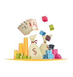 Casino Chips Cartoon Composition