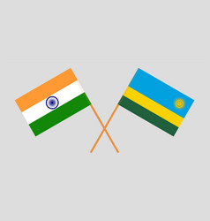 Crossed Flags Of India And Rwanda