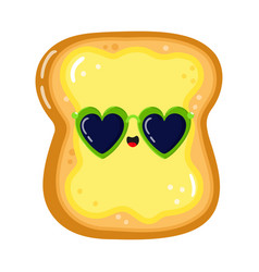 Cute Funny Sliced Toast Bread And Butter Character