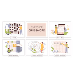 Crossword Types Flat Infographics