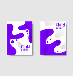 Purple Fluid Cover Set Trendy Design Poster With