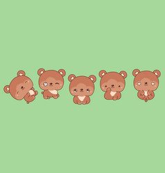 Collection Of Cartoon Bear Art Set Of