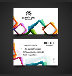 Visit Card With Colorful Squares Design