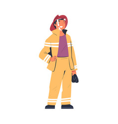 Professional Firefighter Character In Uniform And