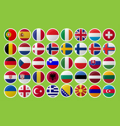 Set Of European Countries Flag Icons