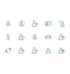 User Person Line Icons Profile Group And Support