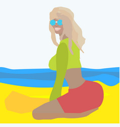 Blonde Girl On The Beach