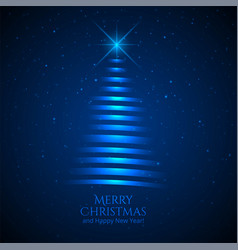 Christmas Tree Card Blue Background