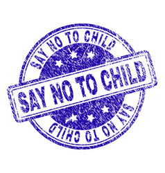 Scratched Textured Say No To Child Stamp Seal