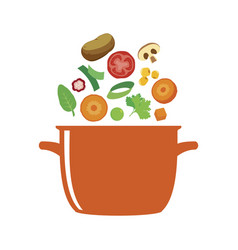 Vegetables Flying Into The Pot Icon