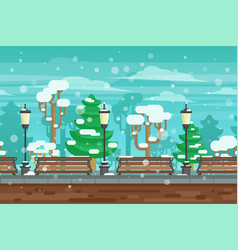 Winter Garden Landscape Poster