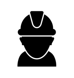 Construction Worker Glyph Icon Pictogram Symbol