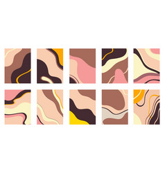 Set Of Images With Colorful Chaotic Patterns