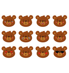 Cartoon Bear Emoji Funny Animal Emotions Brown