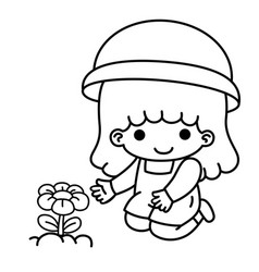 Child Planting Flowers