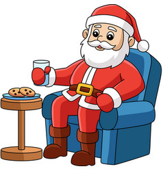 Christmas Santa Sitting On A Chair Cartoon Clipart