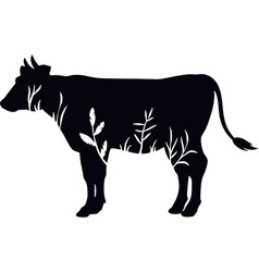 Cow - Stencil With Floral Design Animal