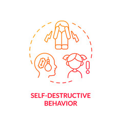 2d Self Destructive Behavior Gradient Line Icon