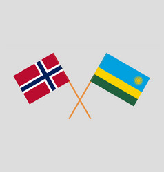 Crossed Flags Of Norway And Rwanda