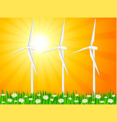 Grassy Field And Wind Generators