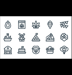 Holland Line Icons Linear Set Quality