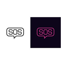 Outline Sos Icon With Editable Stroke Emergency