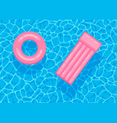 Swimming Pool With Floating Inflatable Pink