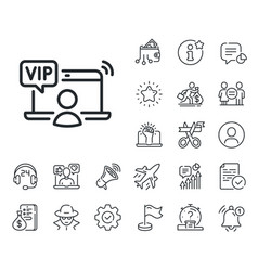 Vip Line Icon Very Important Person Access Sign