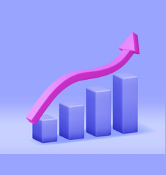 3d Growth Stock Diagram With Arrow